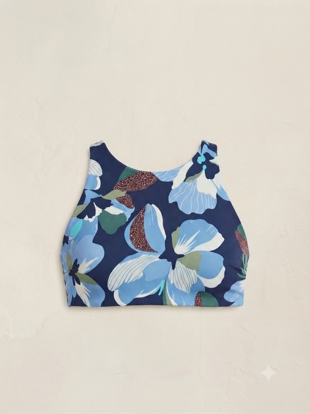 Athleta Maldives Floral High Neck Bikini Swim Top 36B/C